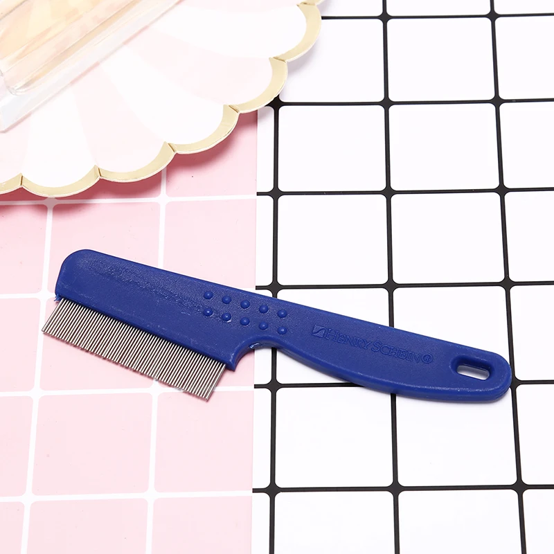 1pc Metal Nit Head Hair Lice Comb High Comfort Head Lice Comb Fine Toothed Flea Flee with Handle For Kids Pet Tools