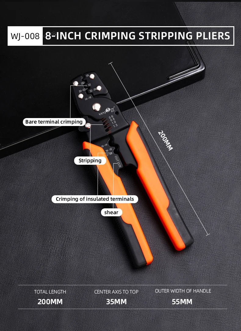 Vanjoin Wire Stripper Crimping Pliers Electrician Tools Alicate Multifuncional Wire Cutter Terminal Tubular Crimper Hand Tools Vanjoin Wire Stripper Crimping Pliers Electrician Tools Alicate Multifuncional Wire Cutter Terminal Tubular Crimper Hand Tools