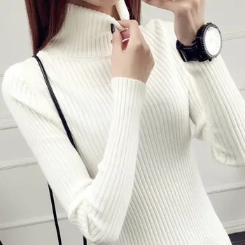 

Turtleneck Knitted Women's Sweater 2019 Female And Girls Winter Oversized Jumper Women Fashion Cotton Sweaters And Pullovers