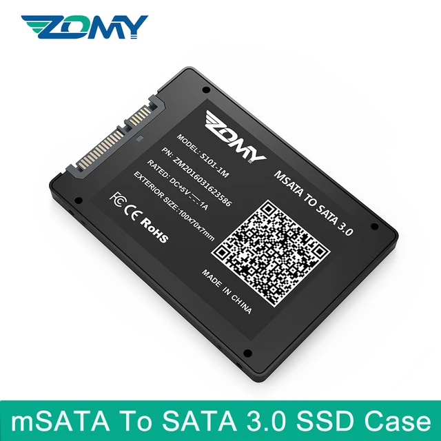Zomy SSD Case 2.5'' mSATA to SATA 3.0 Portable HDD Enclosure Convertor Adapter Card for Mac Laptop Solid State Drives Box30*50mm 1