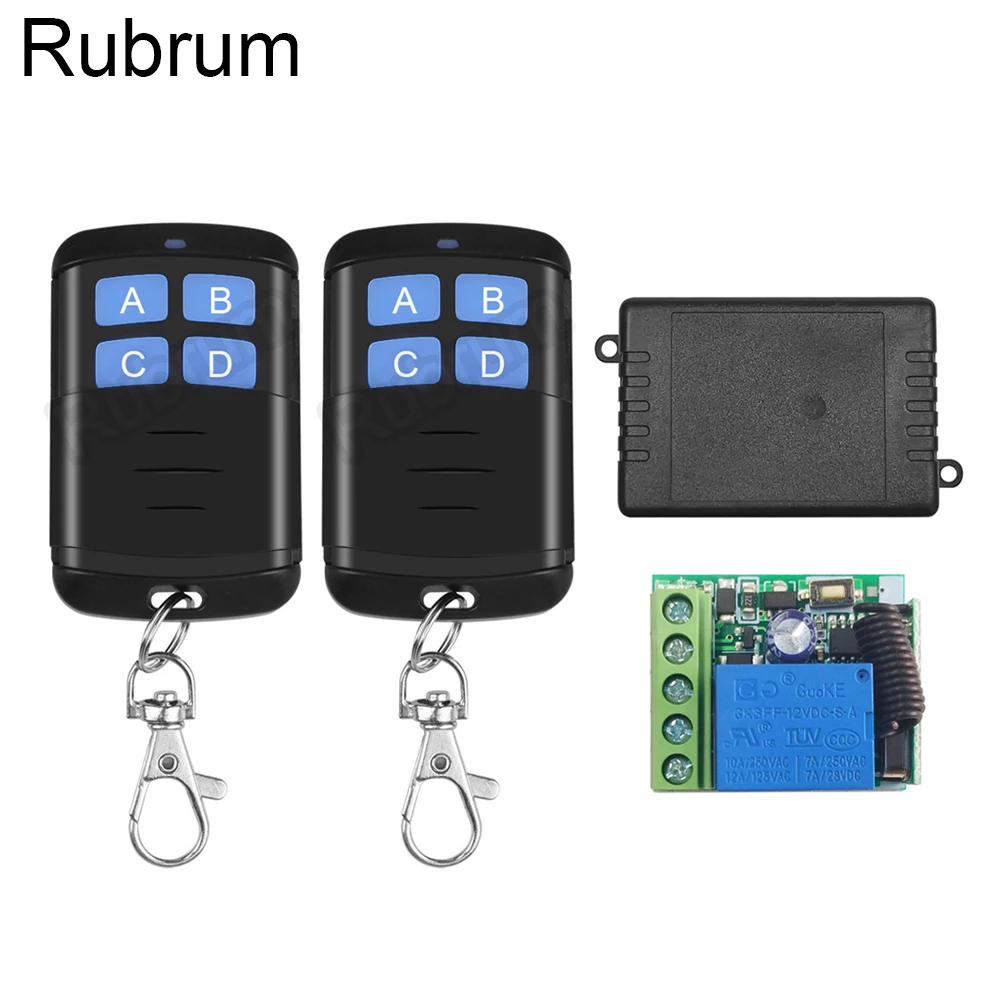 

Rubrum 433Mhz Universal Wireless Remote Control Switch DC 12V 1CH Relay Receiver Module RF Transmitter 433 Mhz Remote Controls