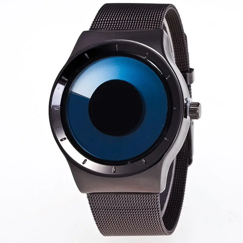 Blue Black Роскошные брендовые нарядные часы для мужчин и женщин, спортивные часы с сетчатым ремешком из нержавеющей стали, модные женские кварцевые наручные часы - Цвет: Blue Black