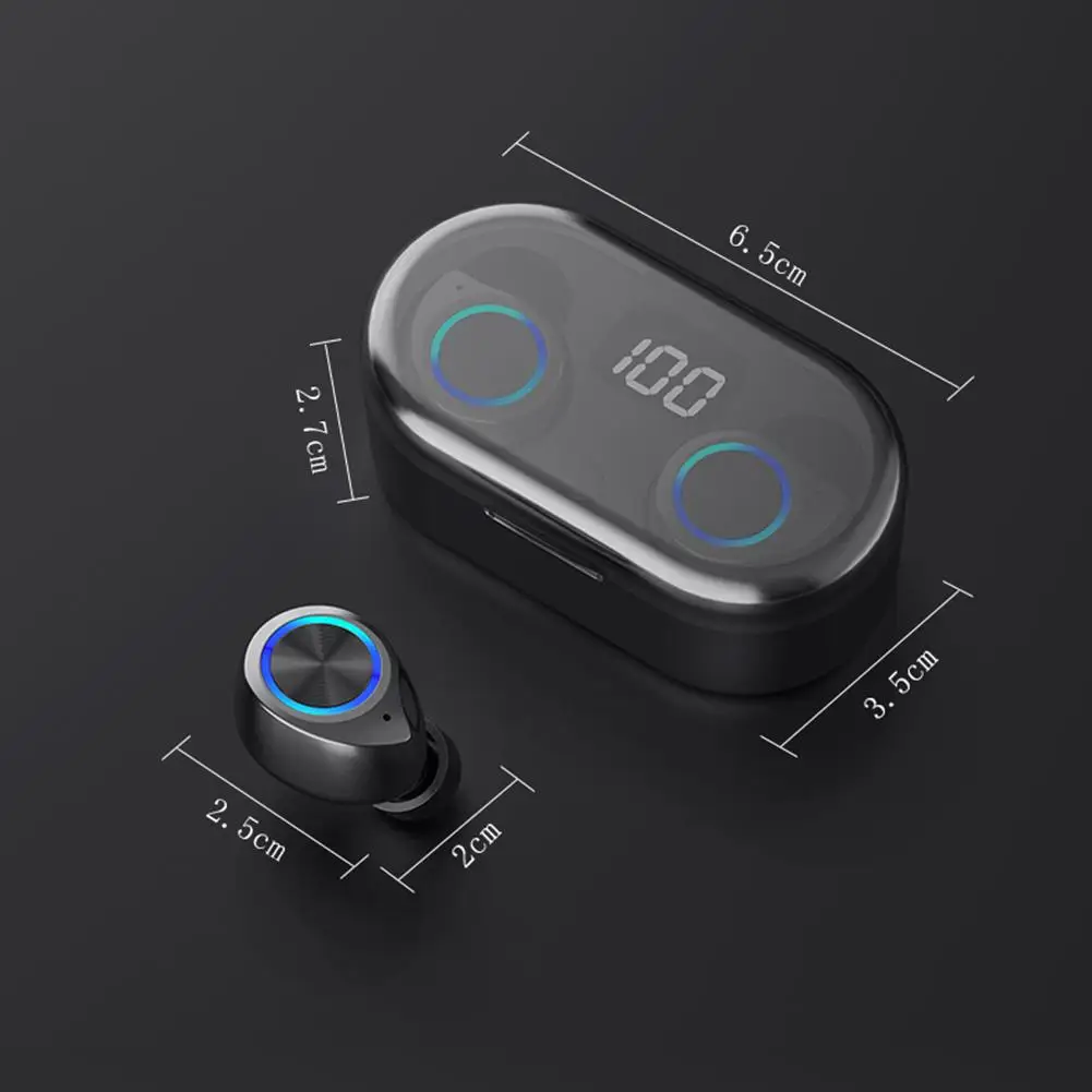 Стерео Bluetooth гарнитура TW80 Bluetooth беспроводная гарнитура светодиодный цифровой дисплей TWS Bluetooth гарнитура 5,0 Touch стерео, черный белый