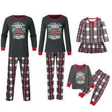 Pyjama נואל Famille חג המולד משפחת פיג 'מה סט אמא בת אב בן משובץ ילד הלבשת אבא אמא ולי התאמת תלבושות(China)