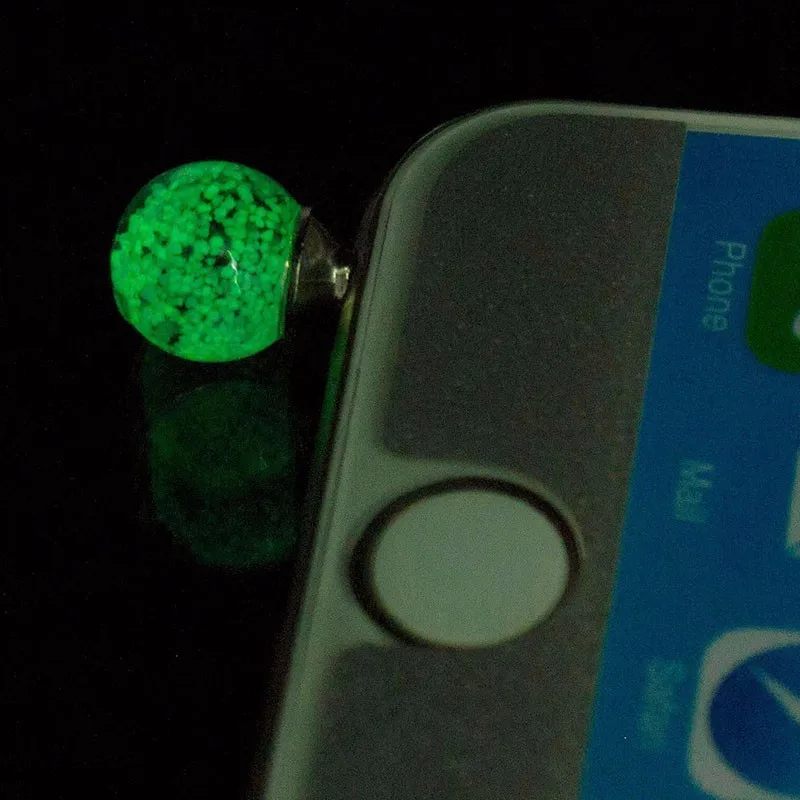 1 шт Круглые Красочные Стразы светящиеся пылезащитные заглушки для мобильного телефона 3,5 мм разъем для наушников Разъем для защиты от пыли Универсальные наушники, Пылезащитная крышка