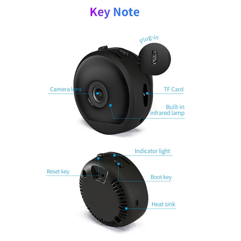 MINI Motion Detection WIFI Camera IR Night Vision Strong Magnetic Adsorption Remotely Monitor Camcorder 1080P Memory Max 128G