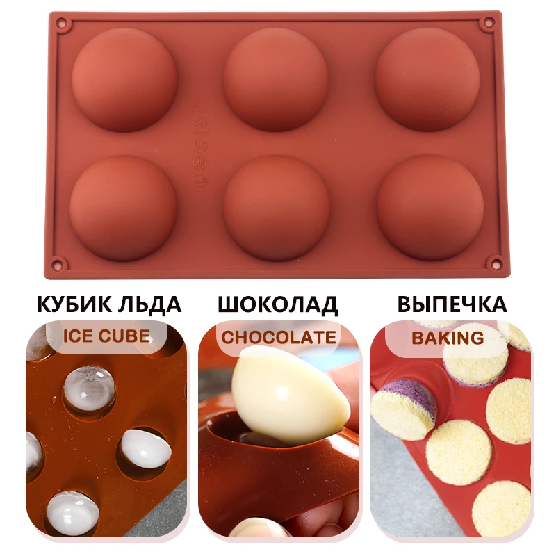 

Half Ball Sphere Silicone Mold Chocolate Candy Fondant Cupcake Cake Mould Pudding Bakeware Stencil DIY Cake Decorating Tools