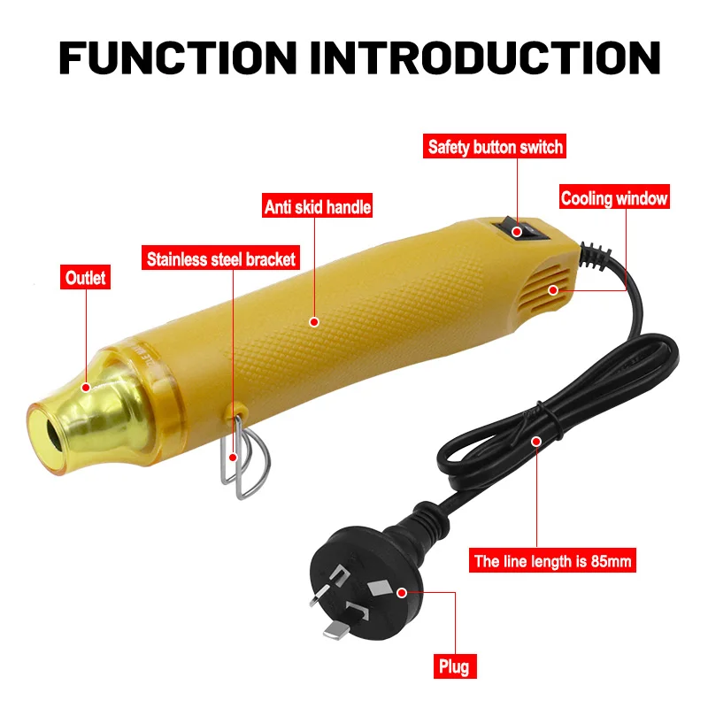 Hot Air Gun 220V 50HZ 300W Australian Flat Plug DIY Mobile Phone Repair Hair Dryer Welding Shrink Plastic