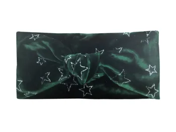 

P193024 A new soft elastic green fabric with a shiny star pattern to show off the personality of the lady knot style hair band