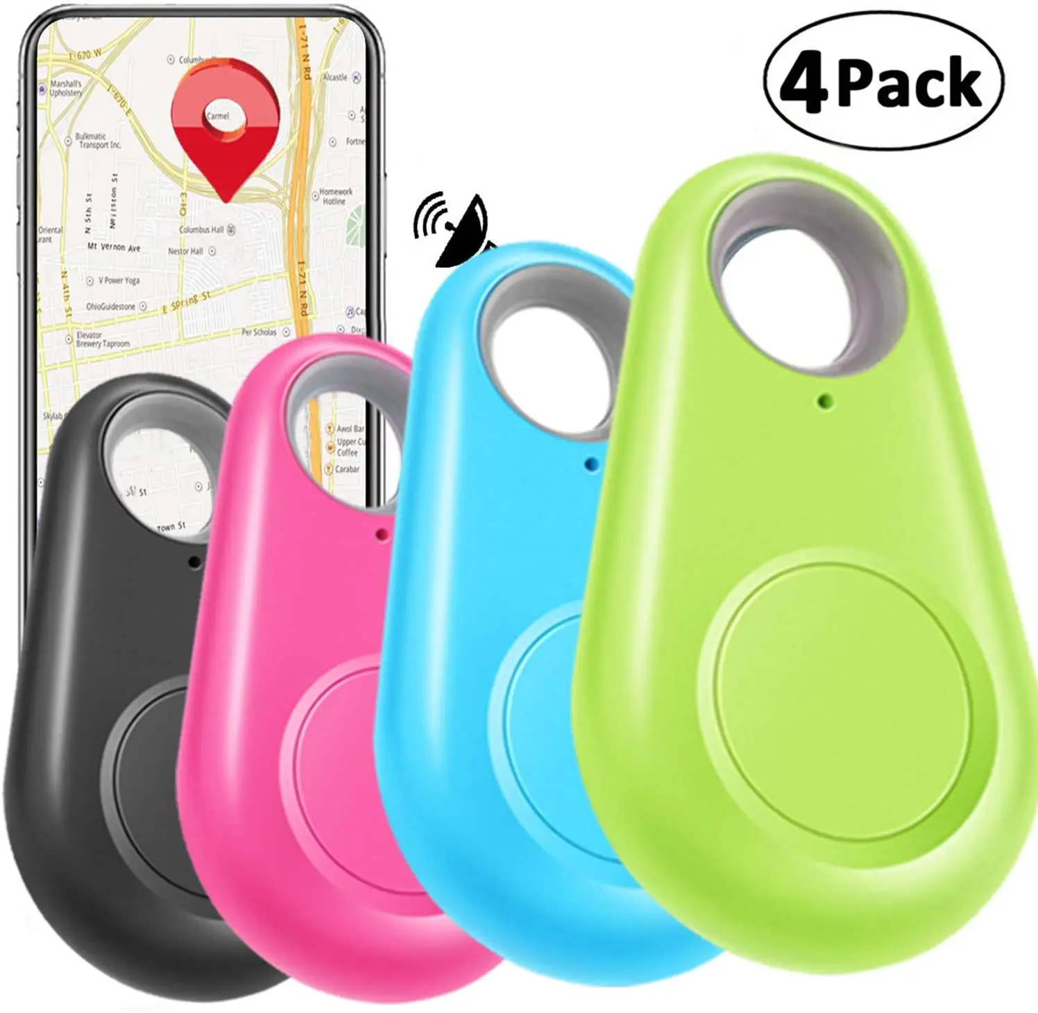 4 Pack Smart GPS Tracker Key Finder Alarm Finder Tracker for Key Wallet Car Pet Dog Child Anti-Lost Anti-Theft Tracking Device
