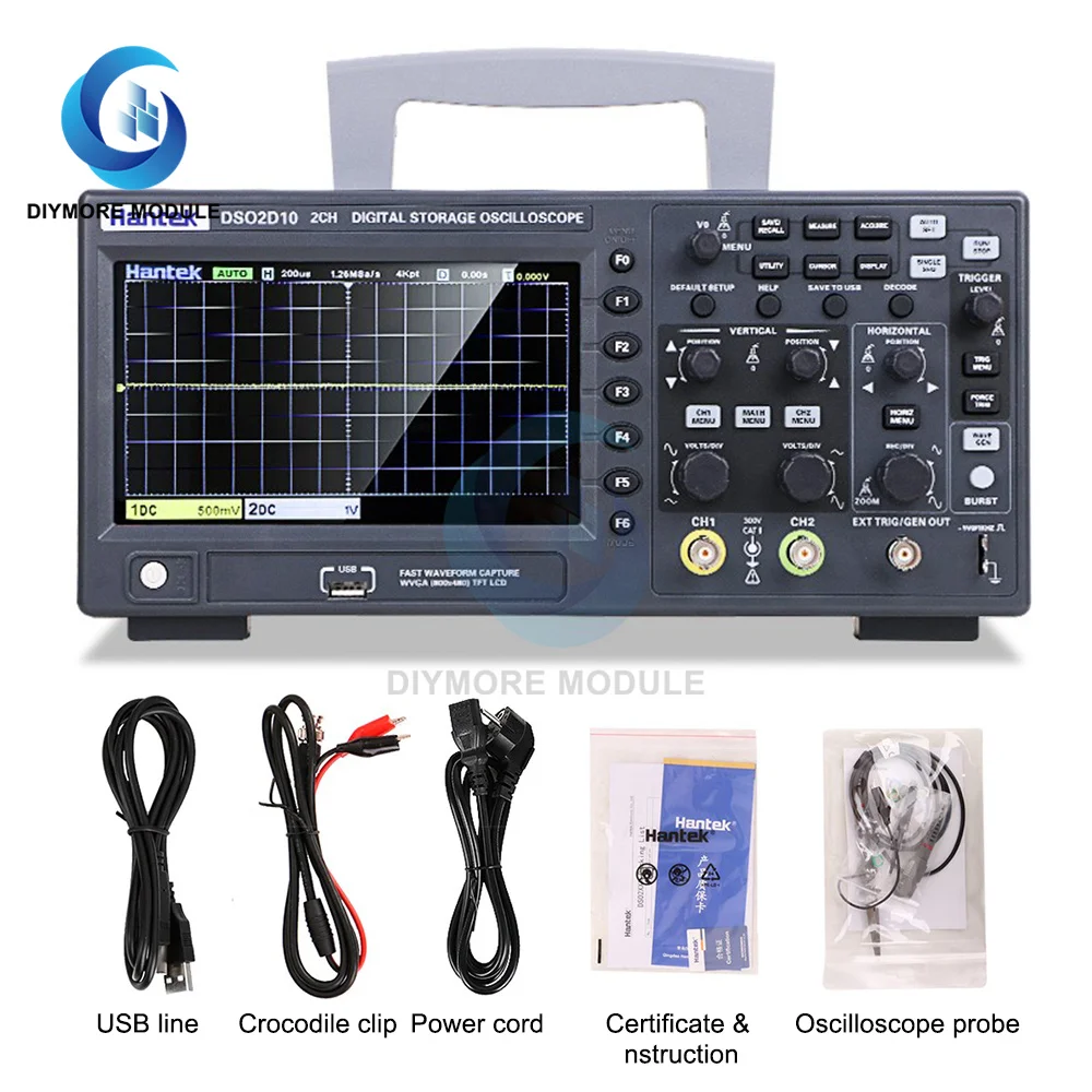 Цифровой осциллограф Hantek DSO2C10 2C15 2D10 2D15 двухканальный 100 м 150 1GS/s | Электронные