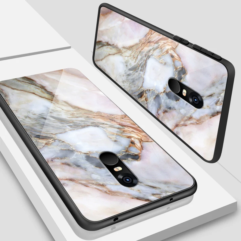 W222 Tempered Glass Case for Xiaomi 5X 6X 8 9 SE A1 A2 Lite Capa for Redmi Note 4X 5A 6 7 Pro Prime Hard Bumper Painted Pigment Shell - Цвет: W222