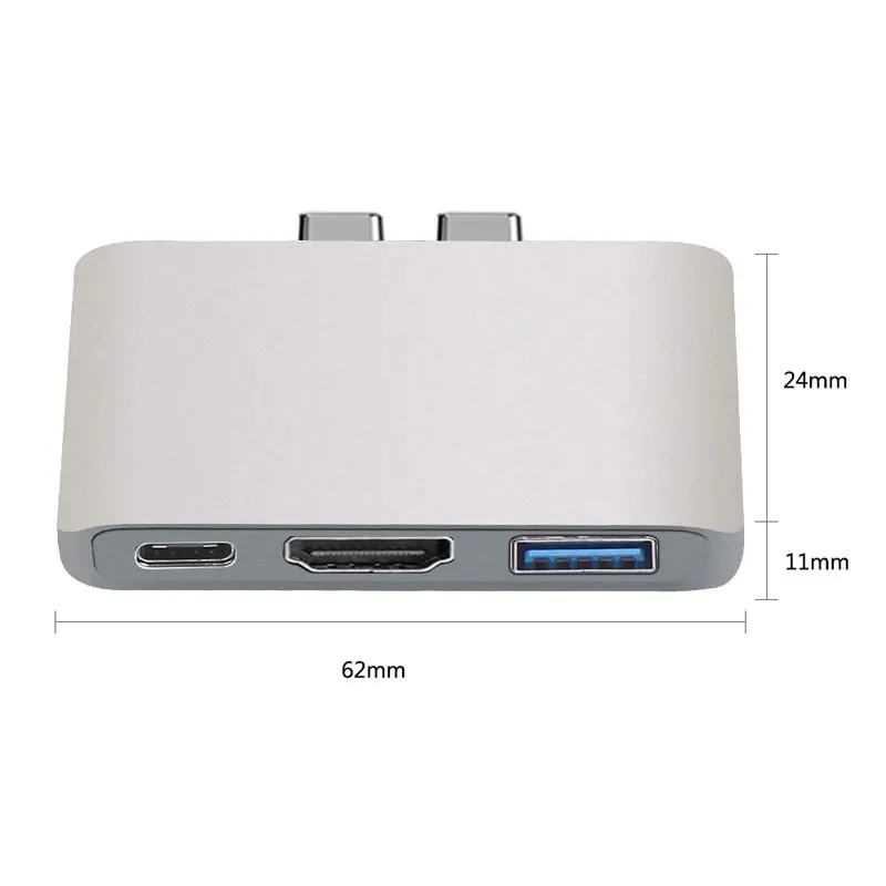 Тип usb-c концентратор 3 в 1 взаимный обмен данными между компьютером и периферийными устройствами 3,0 концентратор с USB3.0 Тип-c 3,1 HDMI 4K слот ступица из алюминиевого сплава для huawei для ноутбука