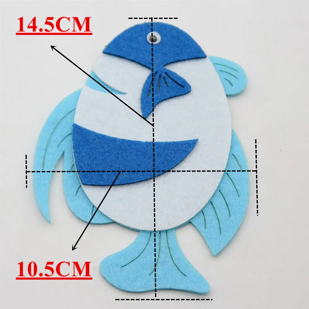 2 шт Синяя Рыбка Вырубные войлочные Нетканая ткань войлок для дома детская комната Детский сад доска Декор наклейки ручной работы ремесло