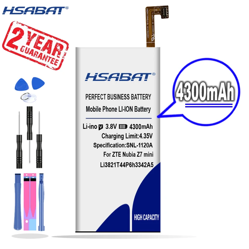 Новое поступление [HSABAT] 4300 мА/ч LI3823T43P6hA54236-H Батарея для ZTE Nubia Z7 мини NX507J лезвие S6 5 0