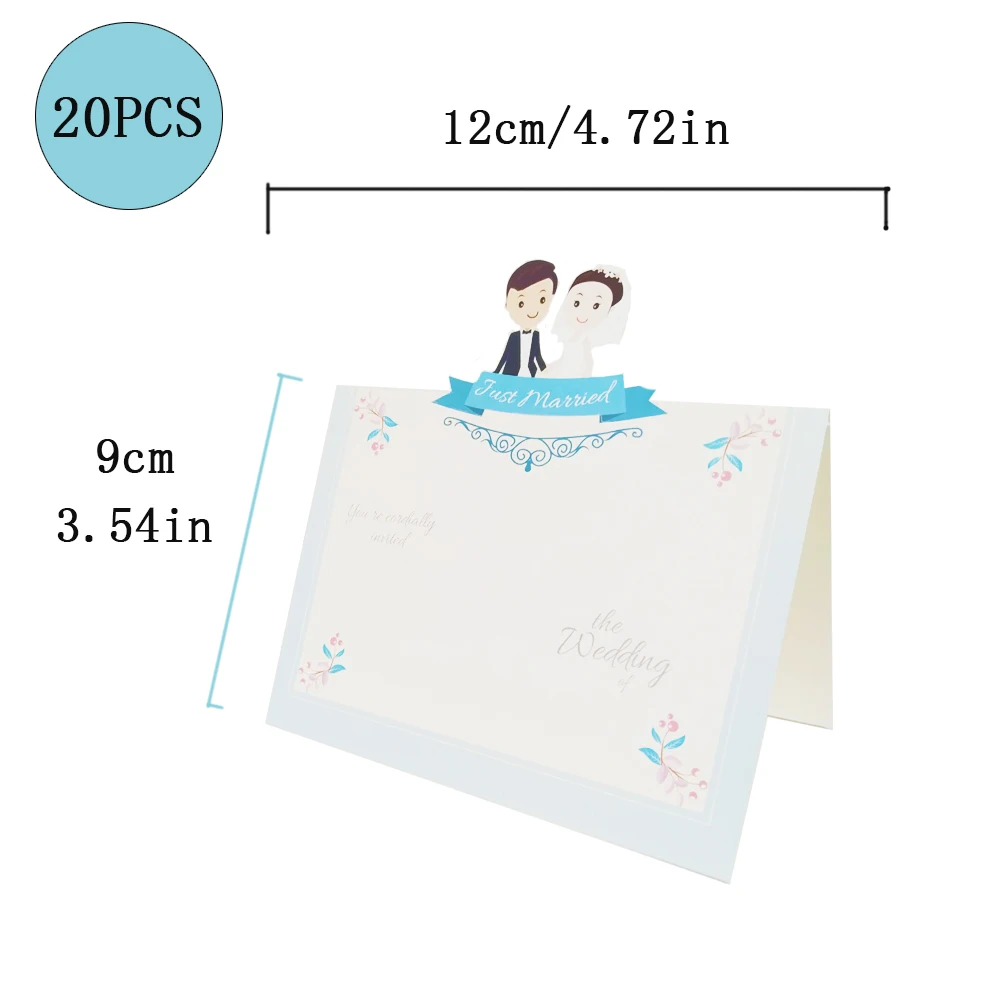 Table cards X 20 1 Набор, настраиваемая Синяя тема, для невесты и жениха, 3D, всплывающие открытки, сделай сам, печать, для свадьбы, вечеринки, дня рождения, пригласите, лазерная резка, карта - Цвет: Table cards X 20