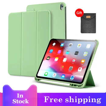 

Case For New IPad 9.7 Inch 2019 Mini 5 Pro 11 Funda Soft Bottom Back Liquid Silicone Leather Smart Case Cover Auto Sleep