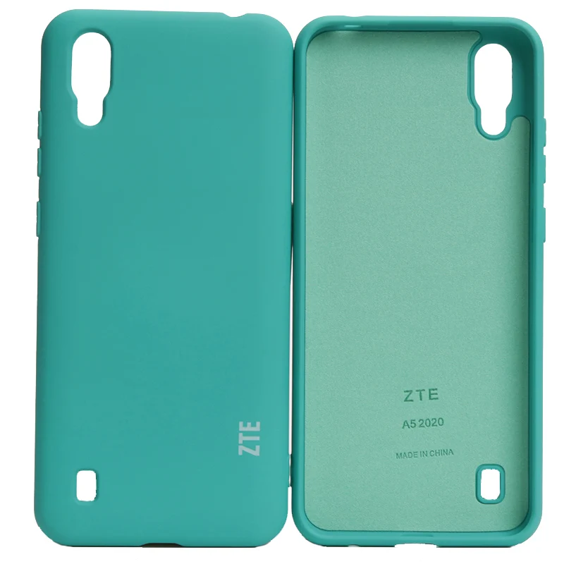 wallet phone case ZTE Blade A5 2020 Case High Quality Liquid Silicone Case Silky Soft-Touch Back Cover For ZTE A5 2020 Phone Shell cell phone lanyard pouch