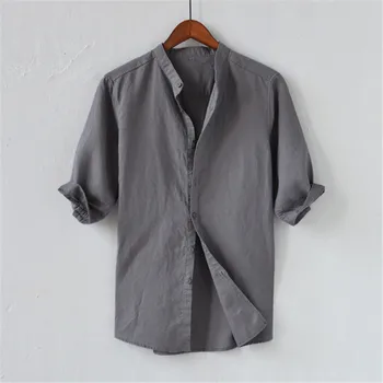 

Camisa casual de algodón para hombres 2020 Ropa de verano Ropa de manga corta Camisa de color sólido