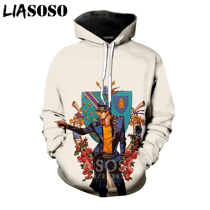 17 LIASOSO для мужчин и женщин Джонатан Joestar Толстовка 3D принт аниме JoJo причудливая приключенческая Толстовка Повседневный Топ пуловер с круглым вырезом A317-18 - Цвет: 17