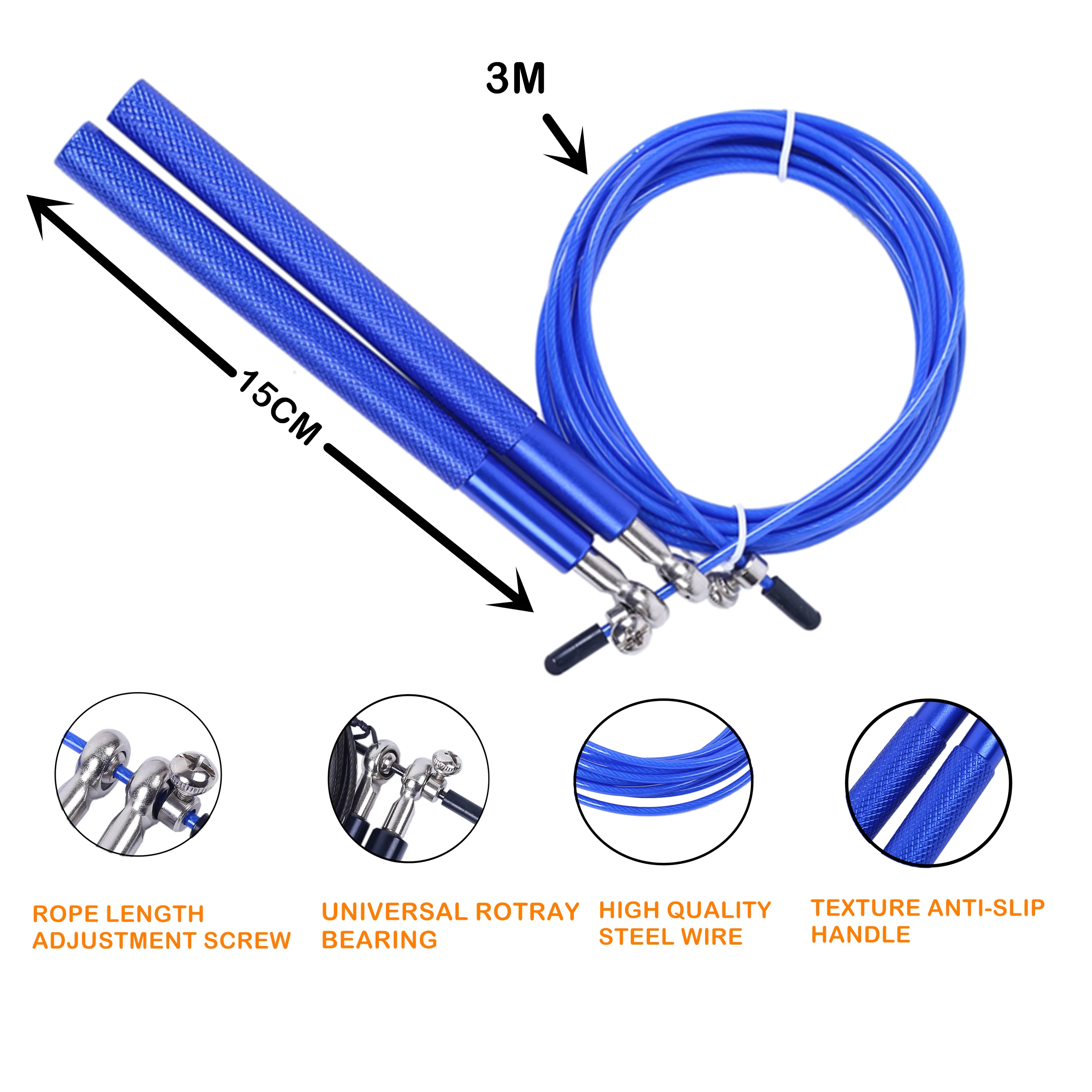 Crossfit Speed Jump Rope 3M METAL BEARING Handle adjustable Skipping Rope For corda rope Boxing Fitness Skip Workout Training