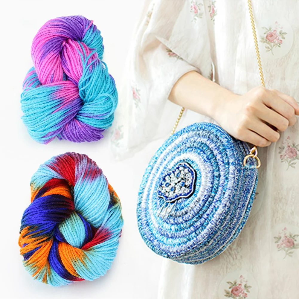 NEW Multi-colored Thick Crocheting Knitted Carded Threads Hand Knitting Yarn Ball Soft Anti-Pilling Fibre Dyed Handcraft | Дом и сад