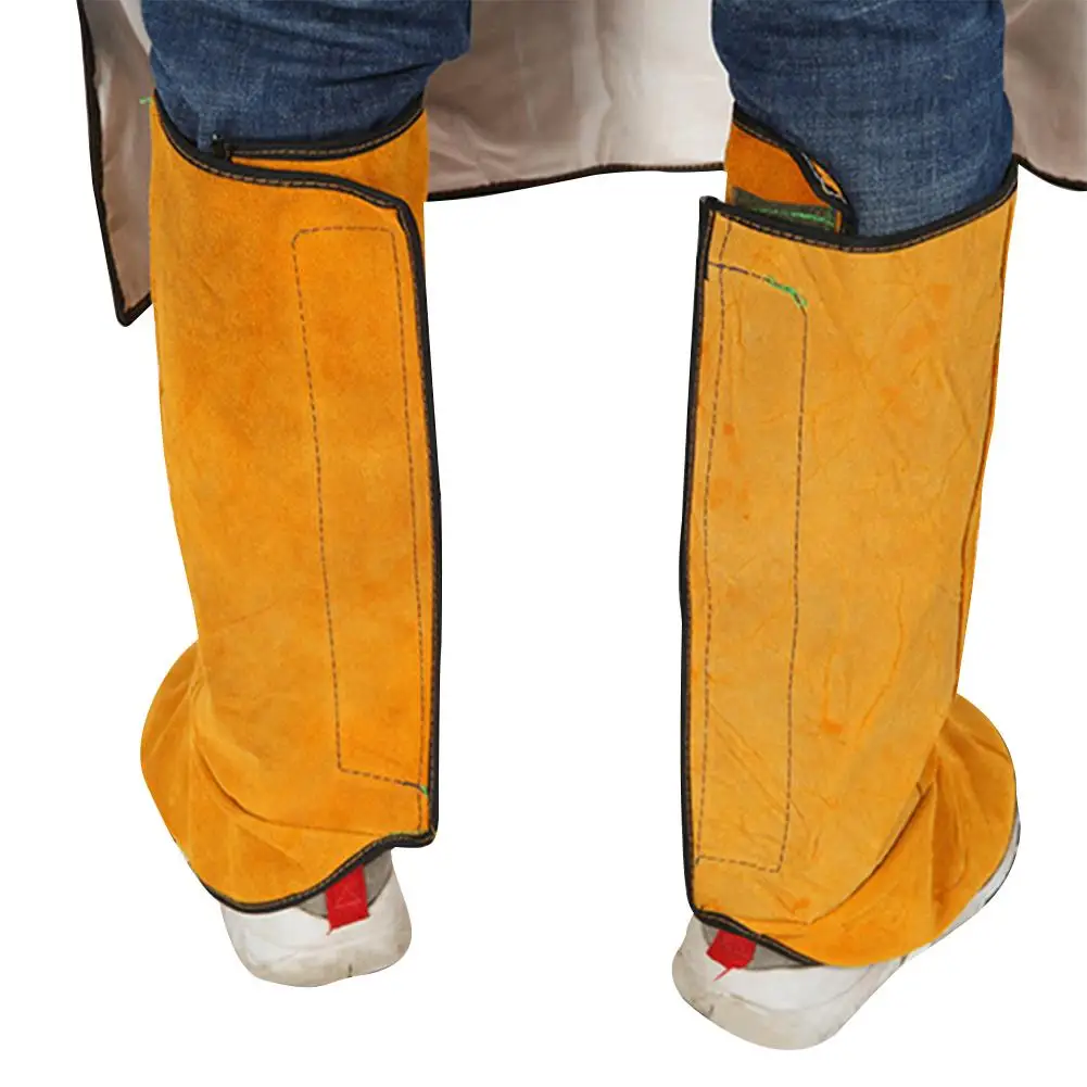 Leather Flame Retardant Welding Spats Safety Boot Flame Heat Abrasion Flame Resistant Foot Safety Protection Work Welder Tools Leather Flame Retardant Welding Spats Safety Boot Flame Heat Abrasion Flame Resistant Foot Safety Protection Work Welder Tools