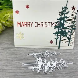 Matrices de découpe en métal, pochoir de Scrapbooking, artisanat de pressage, découpes pour décorations DIY, trois arbres de neige, noël, 2020 