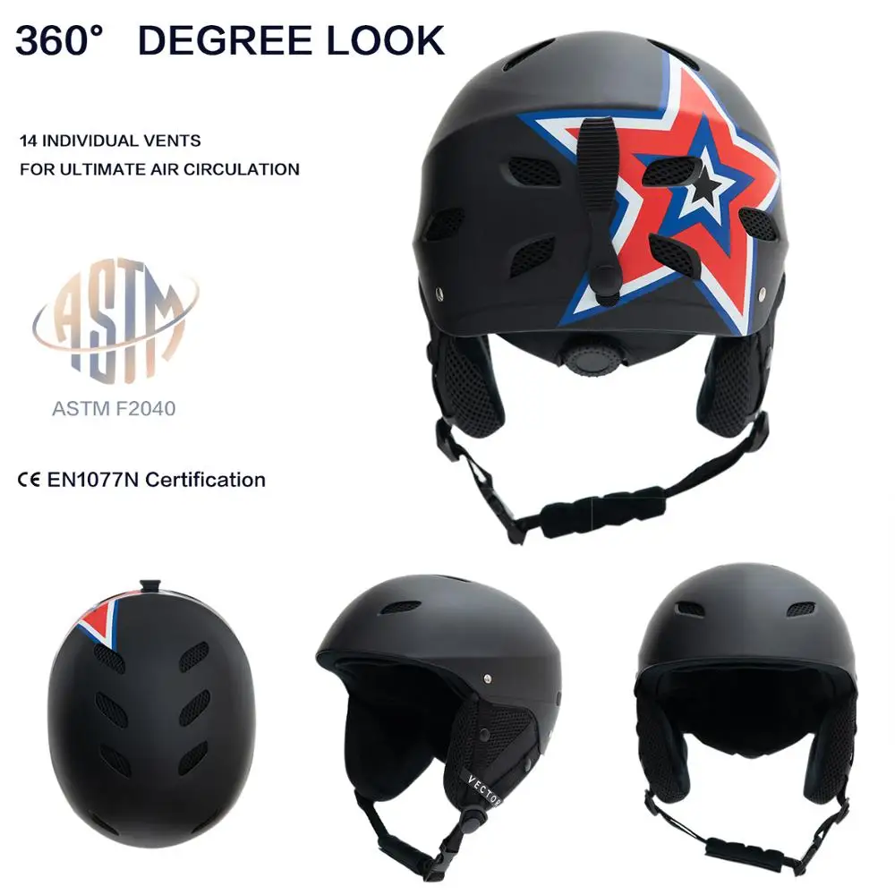 VECTOR Man Women Snowboard Snowmobile Ski Helmet CE Certification Adult Windproof Skating Skateboard Snow Sports Cycling Helmets
