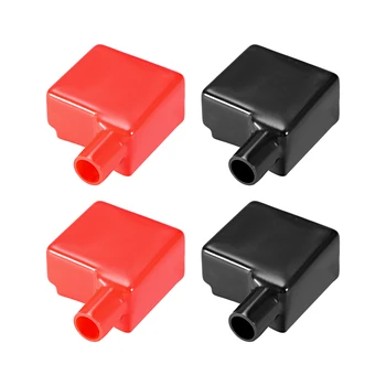 

uxcell Battery Terminal Insulating Rubber Protector Covers for 15mm Cable Square Shape Red Black 2 Pairs