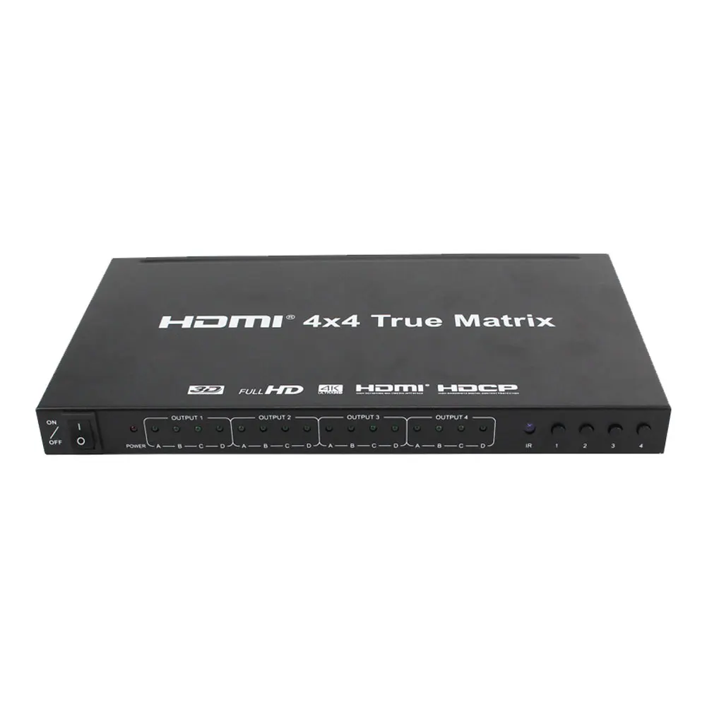 1080P HDMI матричный коммутатор 4X4 4 в 4 высокой четкости матричный HDMI 1,4 поддержка 4K 2K 3D ТВ сплиттер пульт дистанционного управления