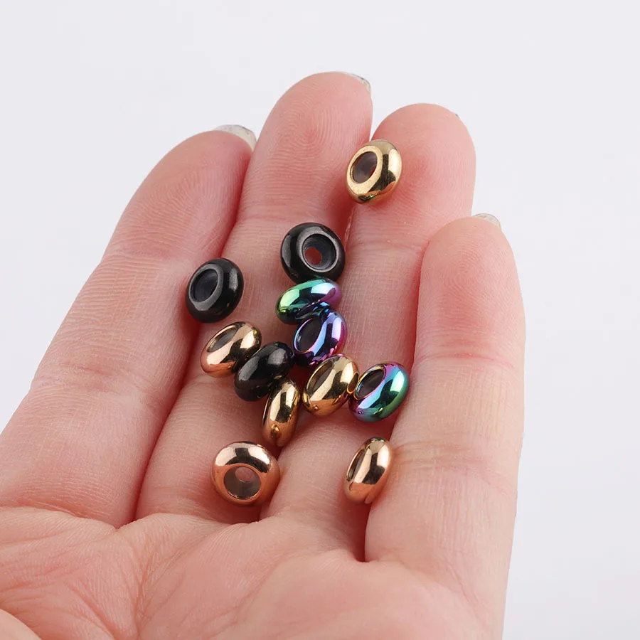 100% Stainless Steel Spacer Beads With Rubber Core Inside Positioning Stopper 8mm Wholesale 100pcs | Украшения и аксессуары