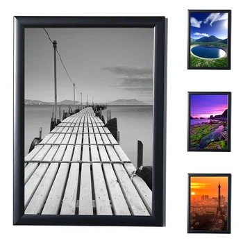 

21*29.7 CM Black Simulation Wood Table Wall Photo Frame Hardboard Back with Glass For A4 Photos Picture Certificates Album Decor