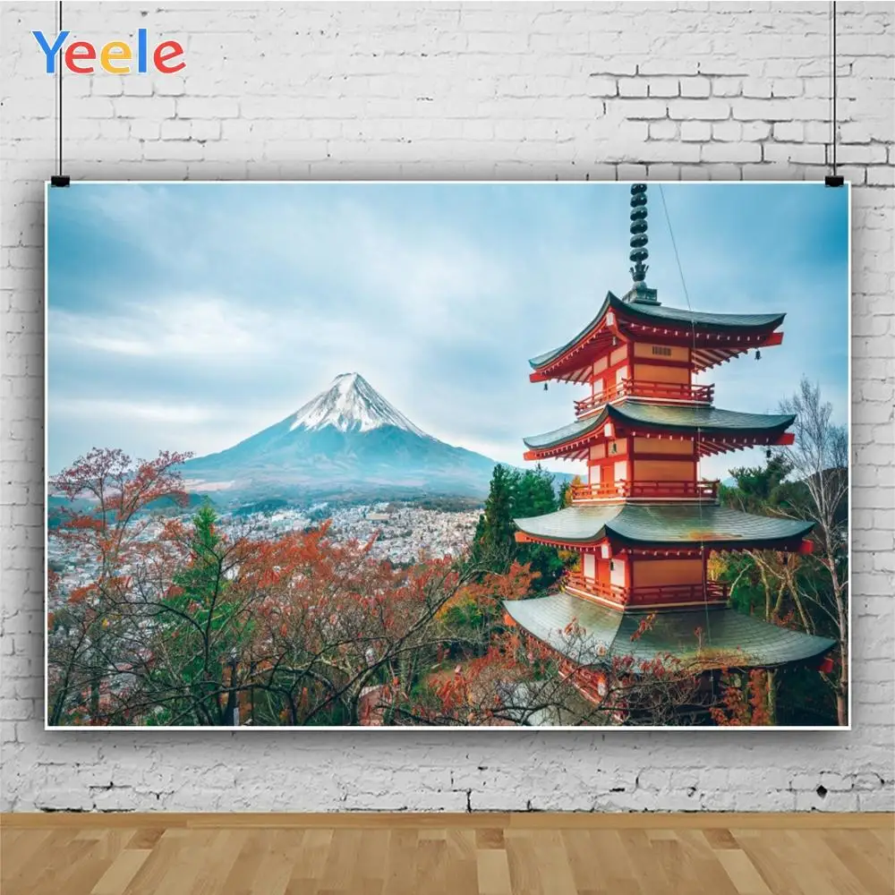 Yeele Mount Fuji View Greening пейзаж с башней свадебный портрет фотографии фоны для фотографий фоны для фотостудии
