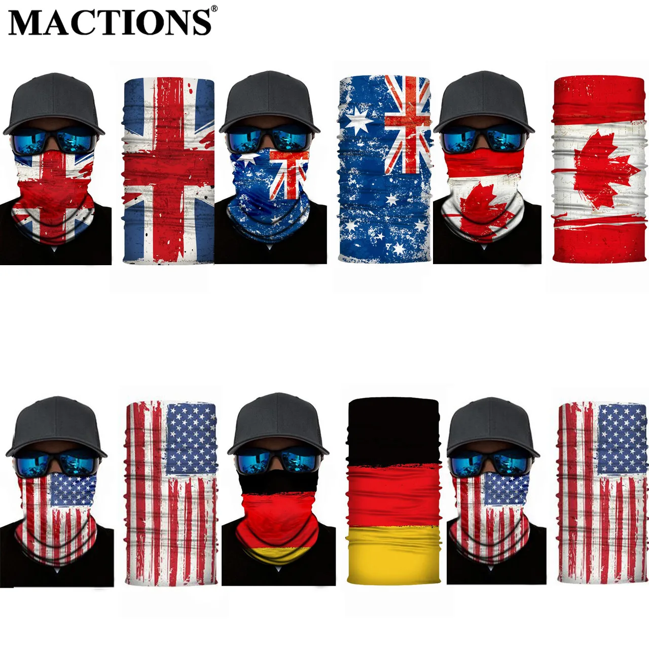 

1xMotorcycle Face Mouth Neck Masks Cover Outdoor Sports Windproof Dust-Proof Quick-Drying Flag Mask Bandana Tube Scarf