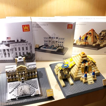

New City Architecture Khufu Pyramid White House Big Ben Building Blocks Model Compatible Bricks City Toys for Children