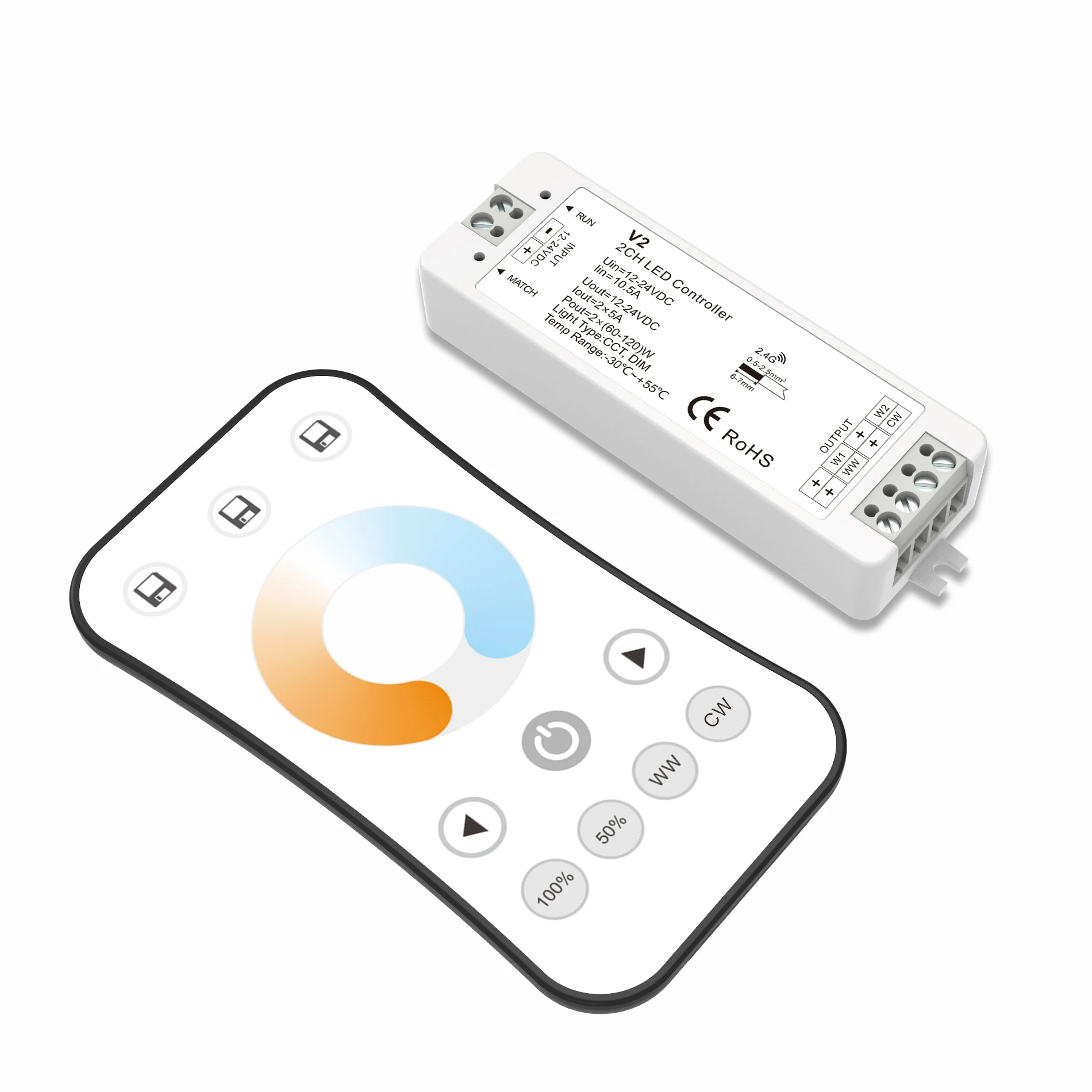 Ресивер R7-1 + V2 CCT и технические контроллеры RF2.4g Беспроводные для светодиодных