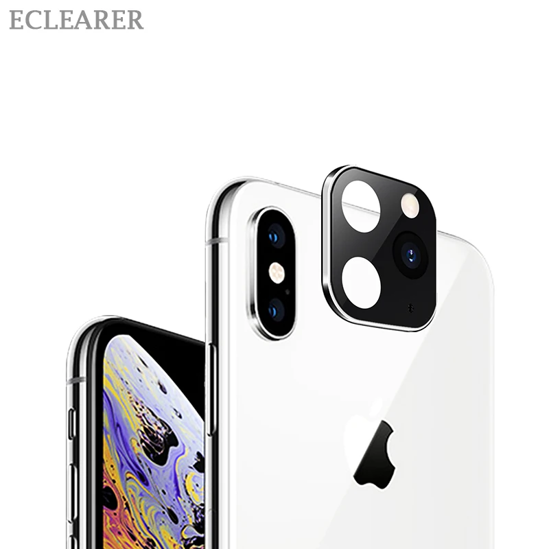 Подходит для Apple iPhone X XS MAX Seconds изменить на iPhone 11 Pro Max алюминиевая металлическая стеклянная наклейка на рассеиватель крышка камеры - Цвет: Серебристый