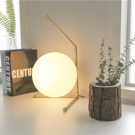 

Model Tripod Creative Hotel Bedside Glass Ball Led Table Lamp bedside lamp