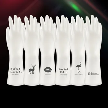 

New hot-sale housework gloves transparent white laundry waterproof plastic rubber household cleaning non-slip durable kitchen w