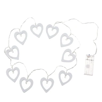 

20Leds Holiday Lights Wooden Love Shape Led Light String 3M Battery Operated Valentine's Day Garlands Fairy Wedding Decoration