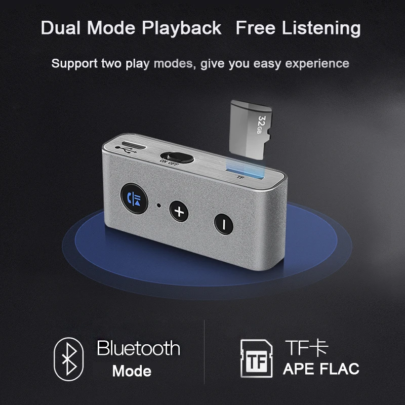 Беспроводной Автомобильный Bluetooth 4,2 комплект громкой связи 3,5 мм разъем AUX аудио приемник адаптер
