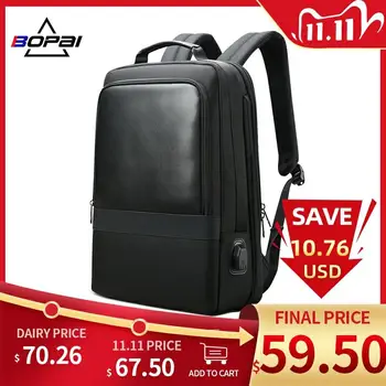 

BOPAI Business Backpack Men Enlarge Backpacks 15.6 Inch Laptop Back Pack Anti-theft Waterproof Backpack Purse Designer Bagpack