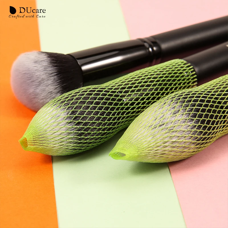 10PCS/20PCS Cosmetic Make Up Brushes Guards Mesh Protectors Cover Sheath Net White/Green