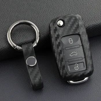 

Auto Car Flip Key Case Scratch Proof Protective Key Cover Fob Clasp Ring For VW Volkswagen Golf MK6 Tiguan Passat Polo MK5
