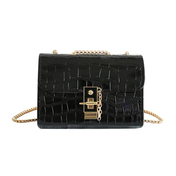 

Retro Alligator Pattern Shoulder Bag Classic Texture Delicate Creative Women Chain Small Square PU Messenger Pouch
