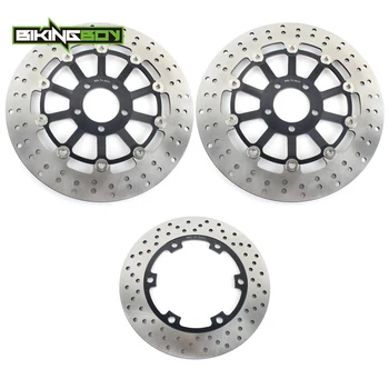 

BIKINGBOY For KAWASAKI ZZR 1100 C C1 C2 C3 1990 1991 1992 1993 90-93 Wavy / Round Floating Front Rear Brake Discs Disks Rotors