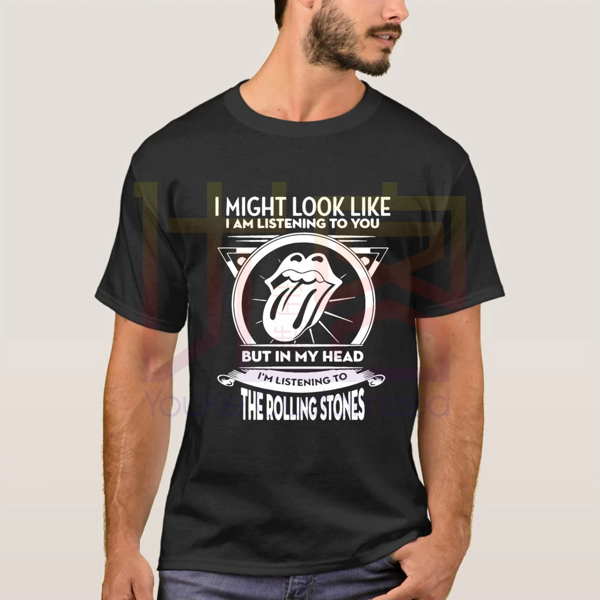

I Might Look Like But In My Head I'm Listening To The Rolling Stonees Clothes Popular T-Shirt Crewneck 100% Cotton Tees