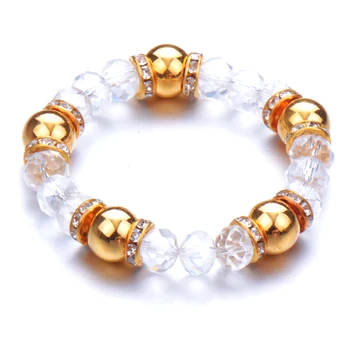 

10Pcs/Lot glass stone Bracelet Round Beads Bangles Women Jewelry Beads Crystal Twisted wire Bracelets Female Gifts Pendant Women
