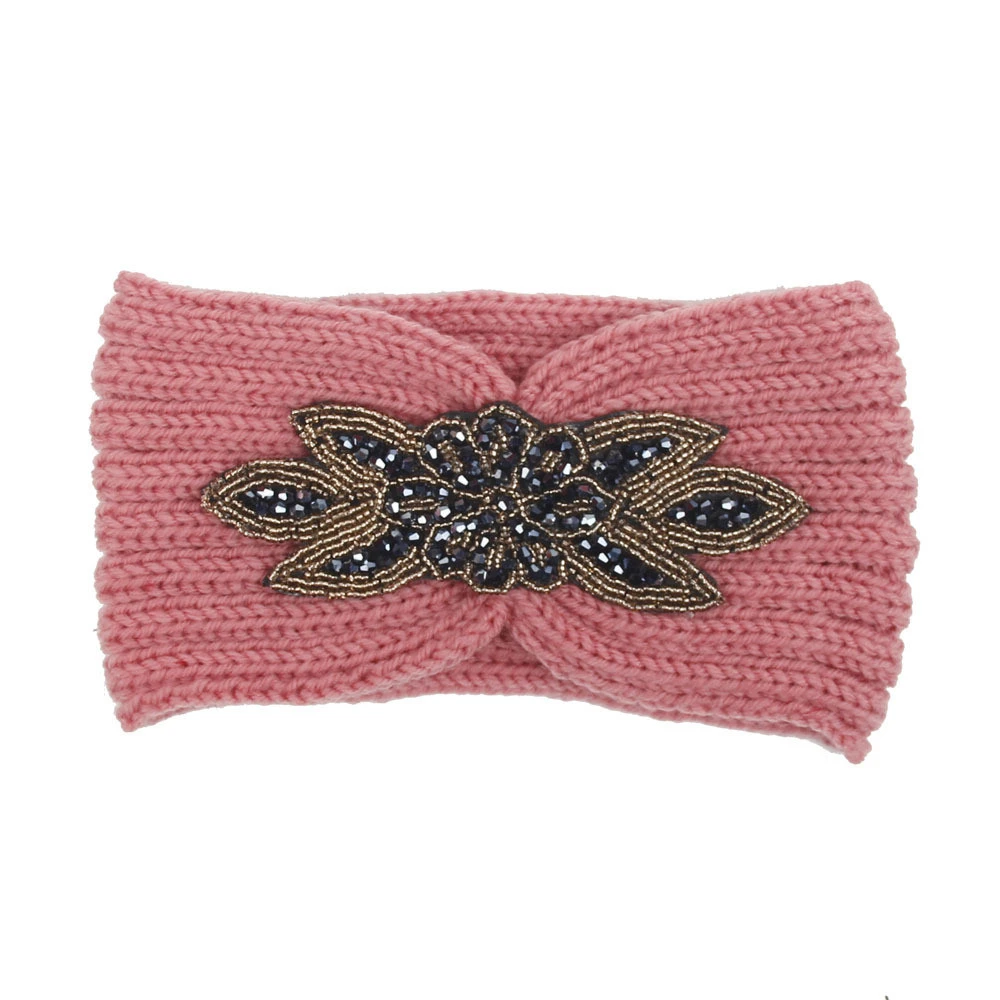Women Crochet Knitting Headband Cotton Bandeau Winter Warm Head Wrap Wide Hair Turban Handmade Hair Bands Accessories 1111